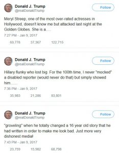 Donald Trump tweets on Meryl Streep